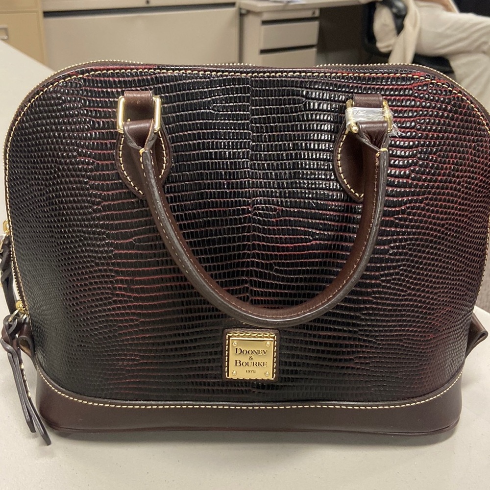Dooney & Bourke Bordeaux/Brown Tmoro Zip Satchel